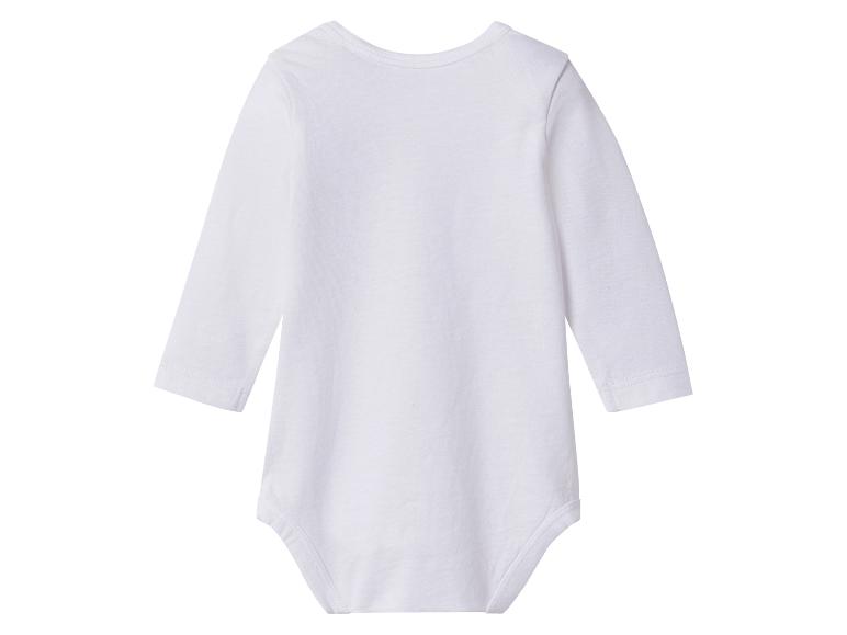 Witte babybody met lange mouwen en ronde hals