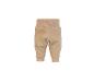 Beige babybroek van wol met hoge taille en geribbelde boorden