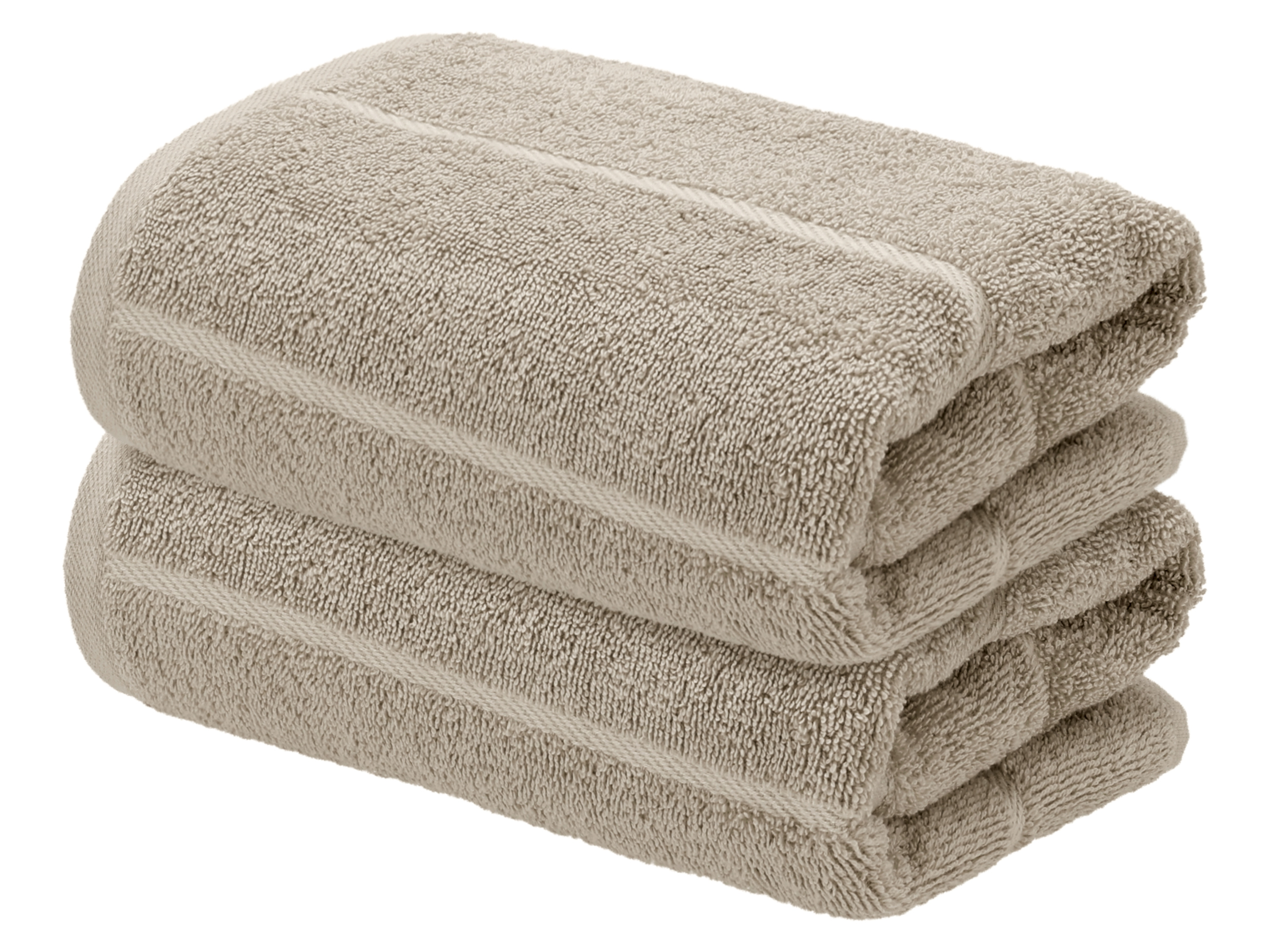 LIVARNO Handdoeken, 2 stuks, 50 x 100 cm, 500 gsm (Beige)