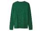 Groene trui met lange mouwen, ronde hals, geribbelde manchetten en zoom.
