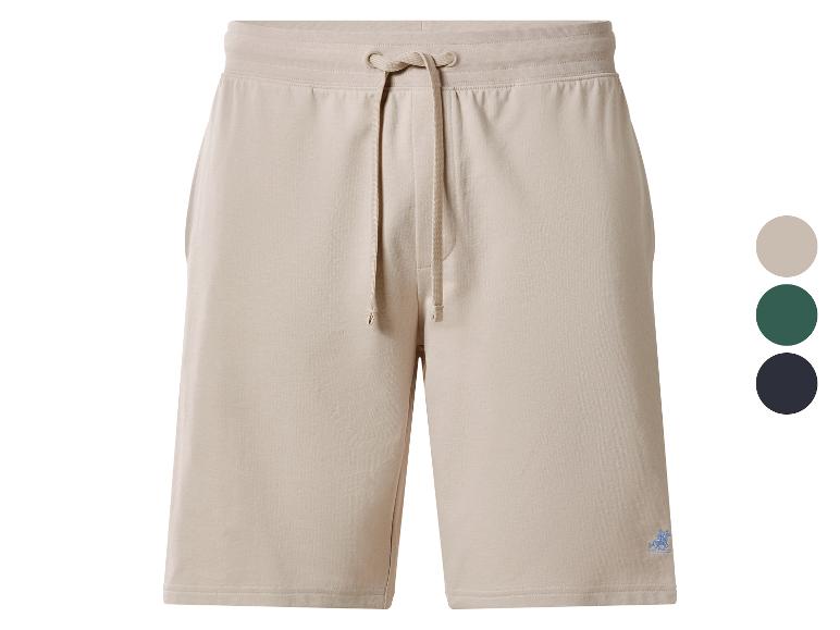 Beige sweatshorts met trekkoord en logo, met kleurstalen