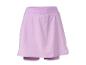 Lila sportrokje met elastische tailleband en geïntegreerde shorts.