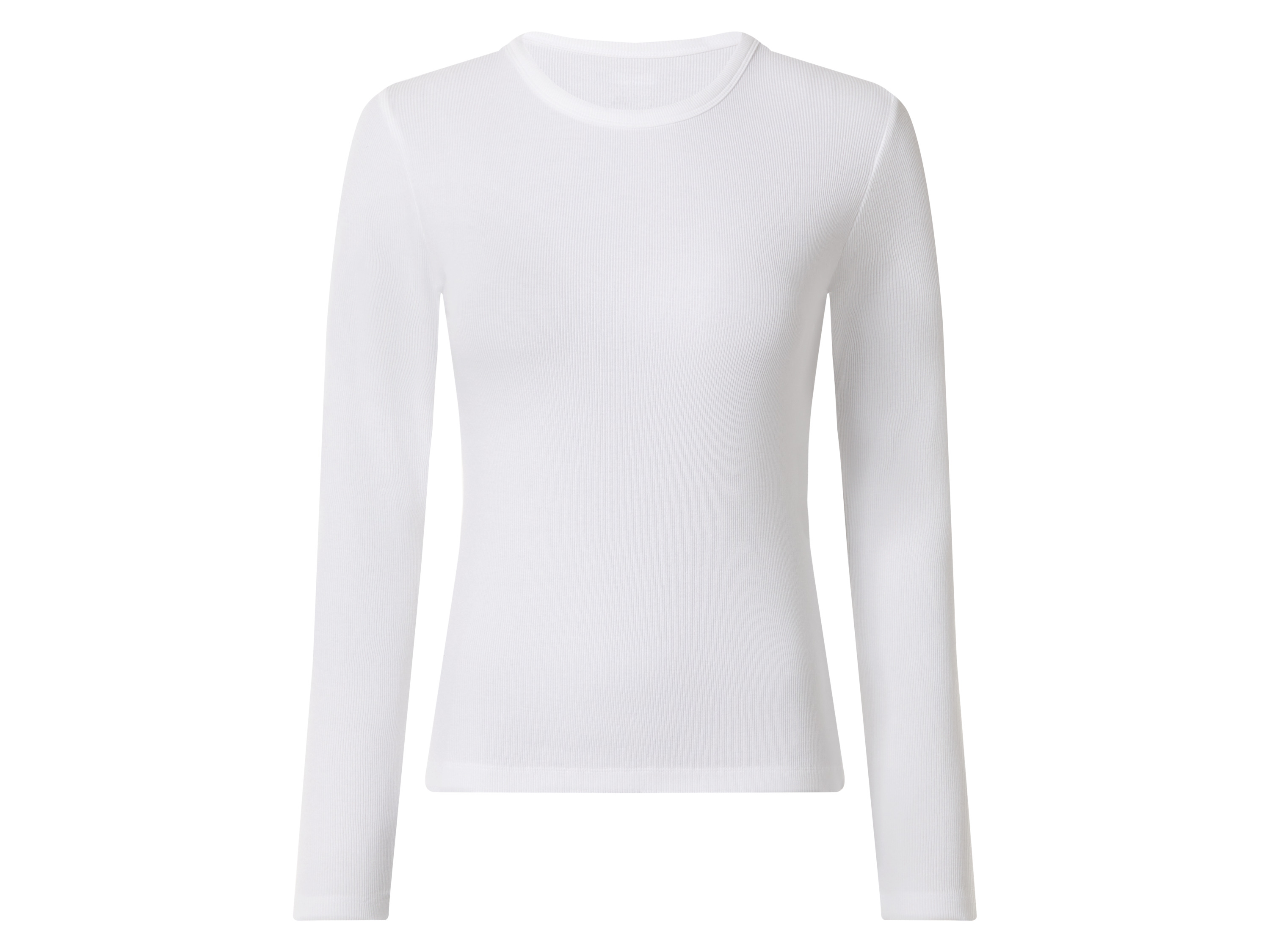 esmara Geribde dames longsleeve (Wit, XL (48/50))