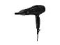 Zwarte föhn met concentratormondstuk en bedieningsknoppen op het handvat.