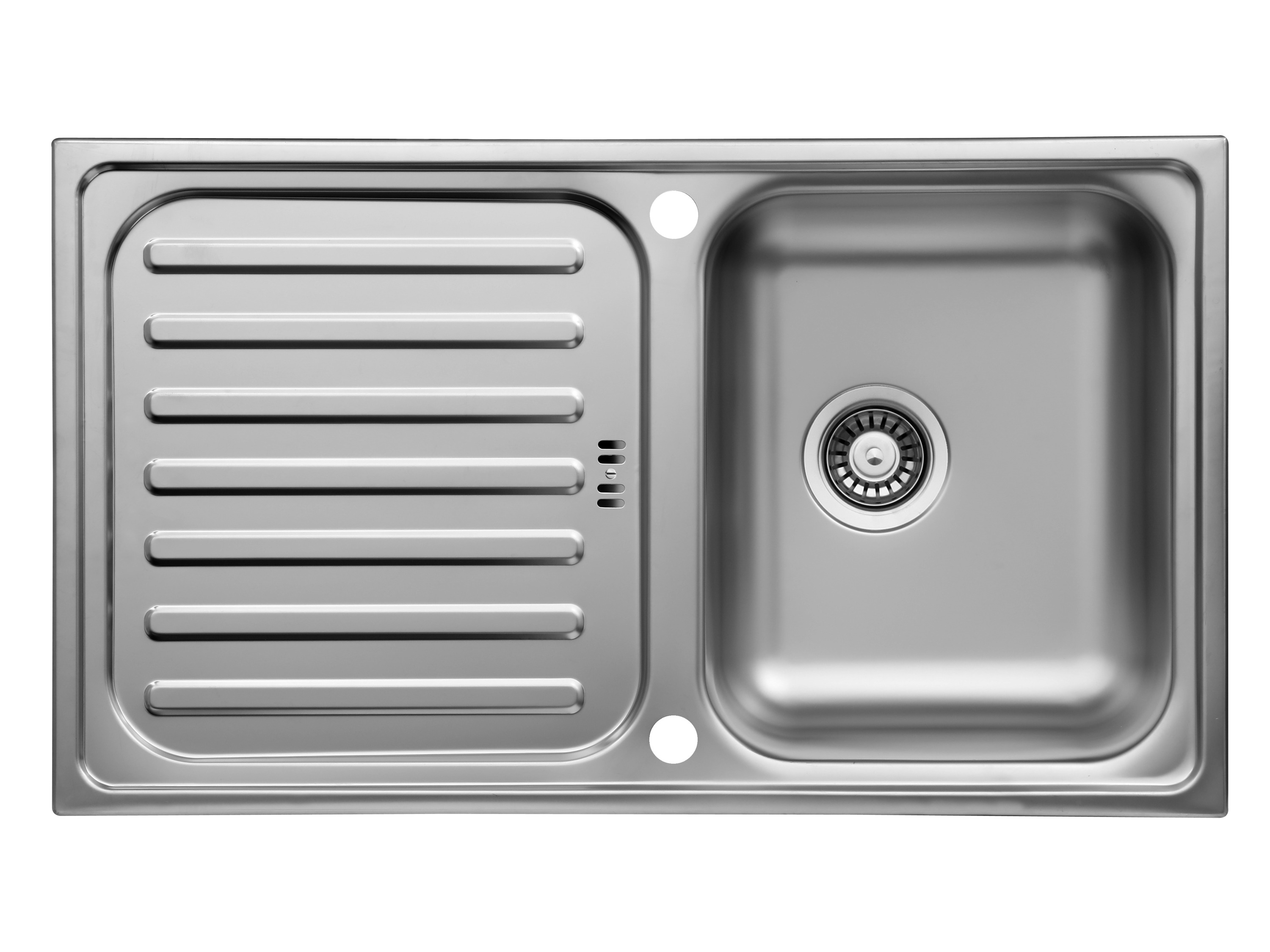 RESPEKTA RVS inbouw wasbak Riverside - met afdruipvlak (86 x 50 cm)