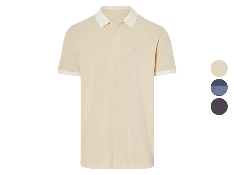 Beige NYC Team polo shirt met contrasterende kraag, verkrijgbaar in diverse kleuren.