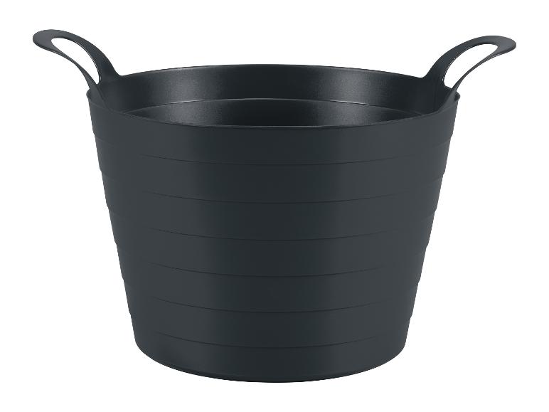 Donkergrijze flexibele emmer met twee handvatten