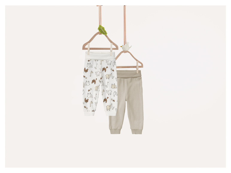 Ga naar volledige schermweergave: lupilu® Baby joggingbroeken, 2 stuks, met hoog biologisch katoengehalte - afbeelding 7