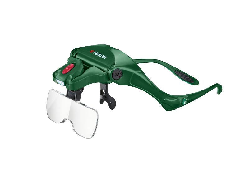 Groene hoofdbandloep met geïntegreerd licht.