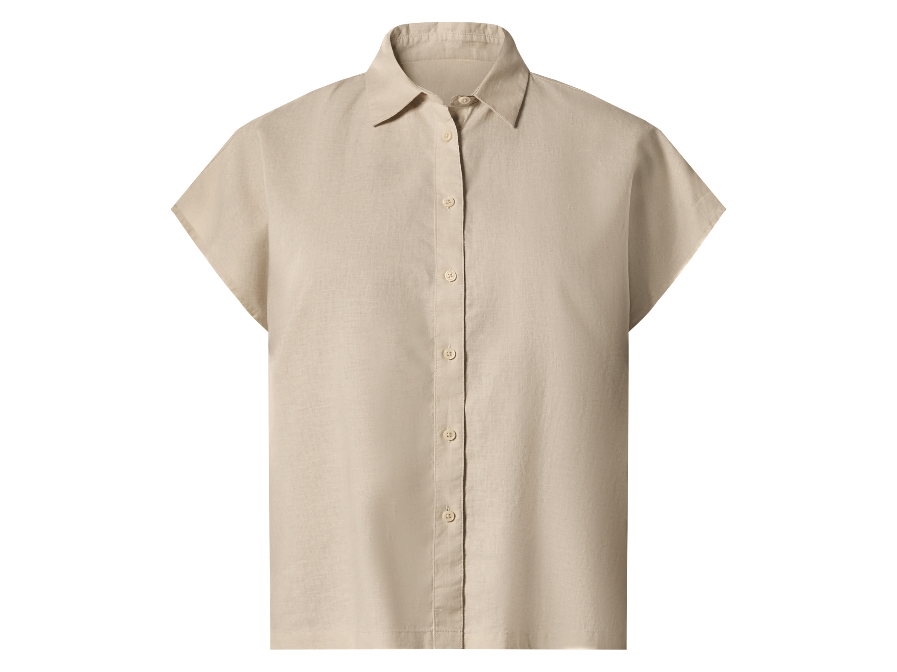 ESMARA Linnen dames blouse (Beige, XS (32/34))