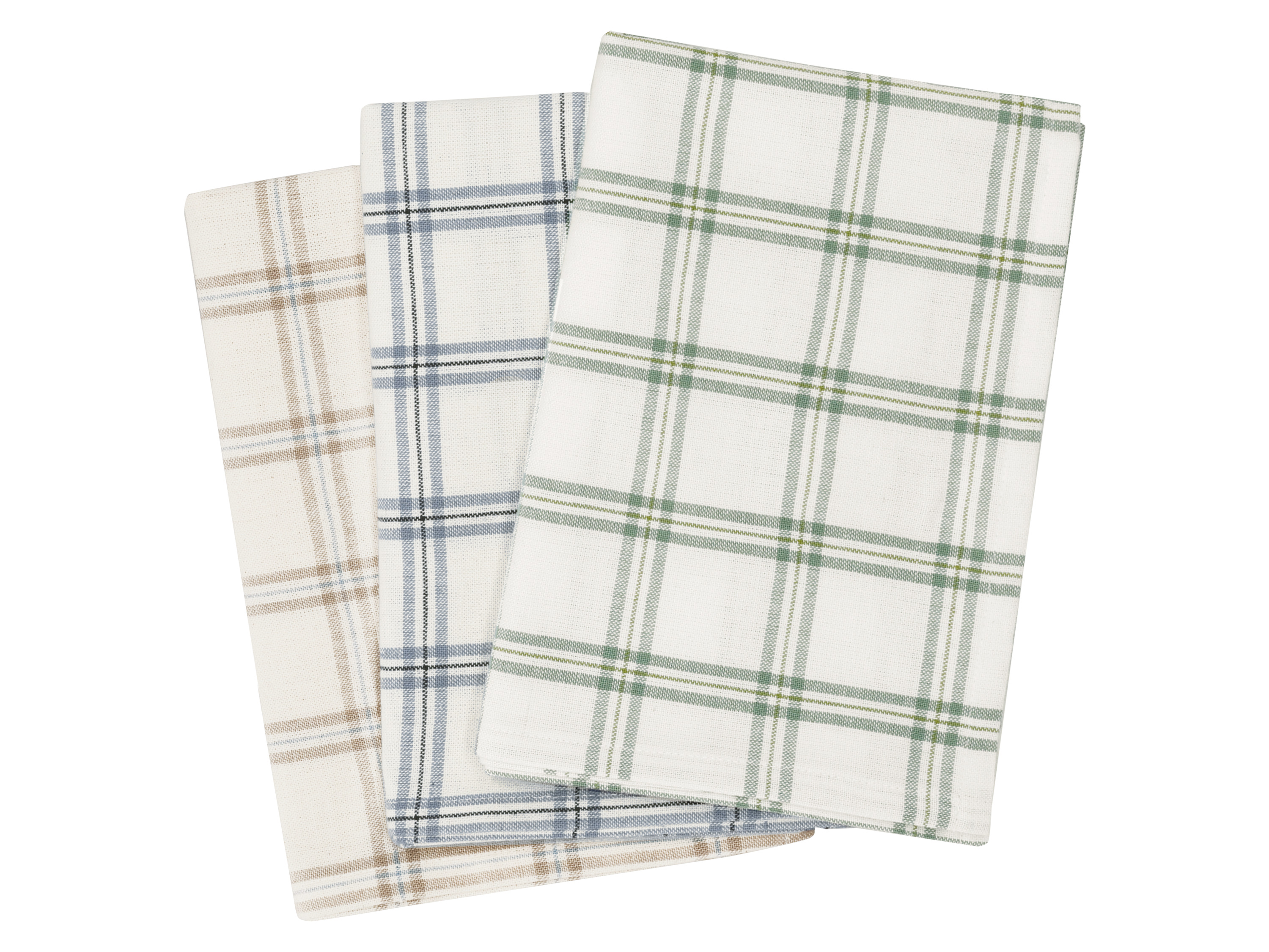 LIVARNO Theedoeken of servetten (Ruiten/groen/blauw/beige)