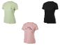 Drie Crivit dames T-shirts in groen, zwart en roze.