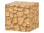 Vierkant blok met een gestructureerd steenpatroon in beige en bruine tinten.