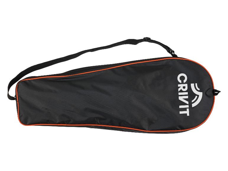Zwarte Crivit sporttas met oranje details.