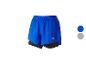 Blauwe sportshorts met zwarte binnenbroek en logo