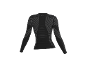 Zwart sportief thermoshirt met lange mouwen en grijze geometrische patronen.