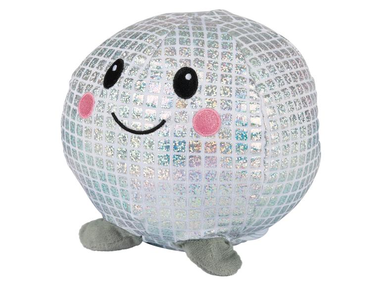 Discobal knuffel met een lachend gezicht en kleine voetjes