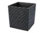 Donkergrijze vierkante opbergmand met gevlochten textuur
