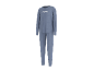 Blauw herenhuispak met shirt met lange mouwen en broek met 'WEEKEND'-opdruk
