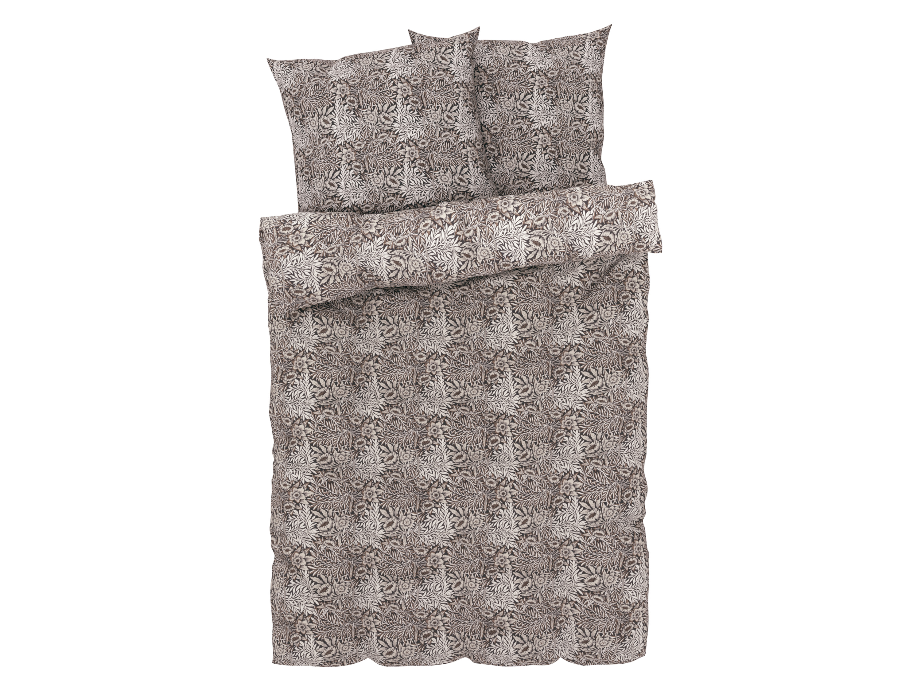 LIVARNO HOME Dekbedovertrek 240 x 220 cm (bloemen donkerbruin)