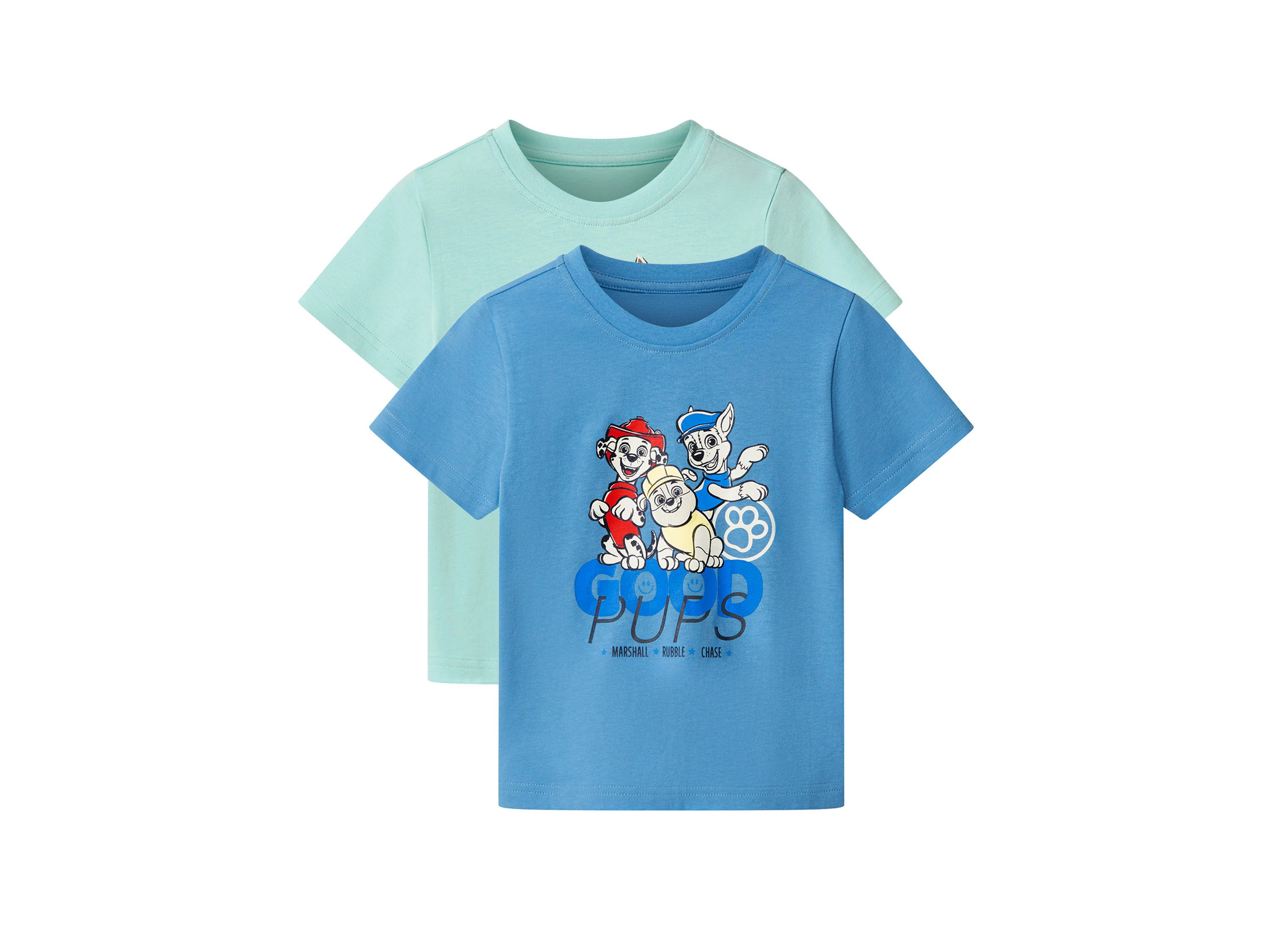 Set van 2 kinder T-shirts Paw Patrol (Mint/blauw, 98/104)