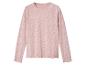Roze shirt met lange mouwen en bloemenprint.