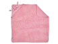 Roze baby badcape van Tupila met een schattige konijnenprint.