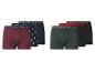 Zes U.S. Grand Polo boxershorts in diverse kleuren, waaronder bordeaux, marineblauw, groen en zwart.