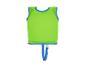 Groen zwemvest met blauwe details en veiligheidsriem