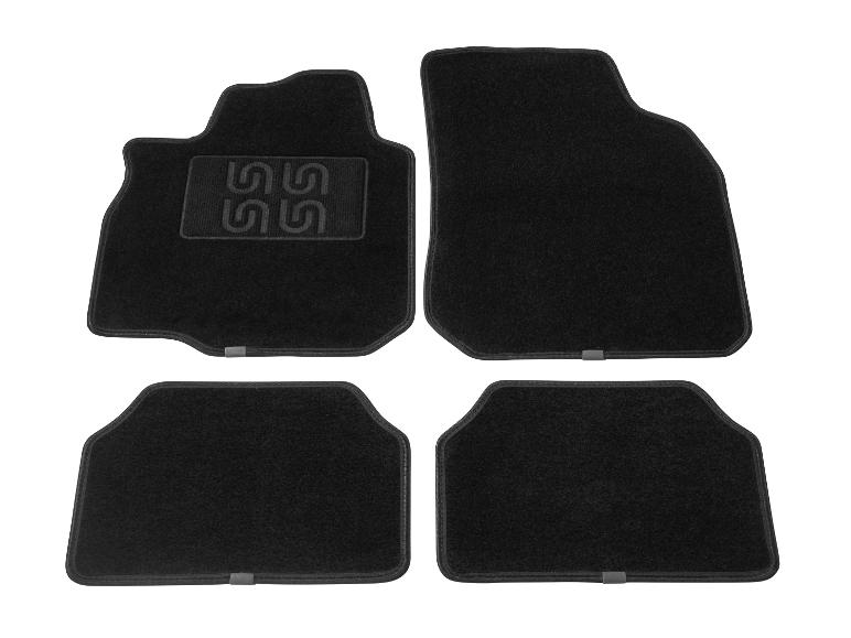 Set zwarte automatten met reliëf ”SS”-logo