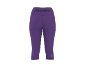 Paarse sportcapri-legging met hoge taille en naaddetails.