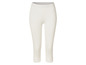 Witte capri-legging met kant aan de onderkant.