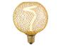 Gouden gloeilamp met gaaspatroon.