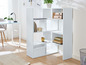 Een wit boekenrek met open vakken, geschikt voor boeken, decoraties en kantoorbenodigdheden.