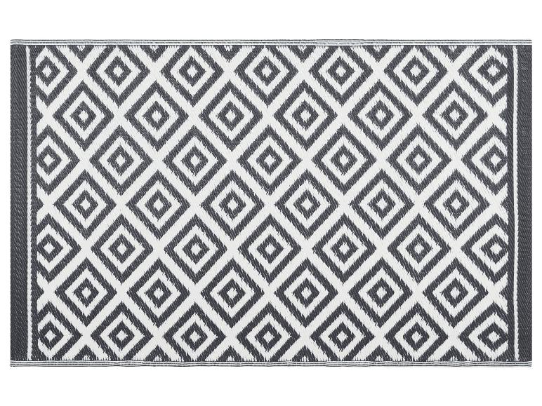 Vloerkleed met geometrisch patroon in grijs en wit