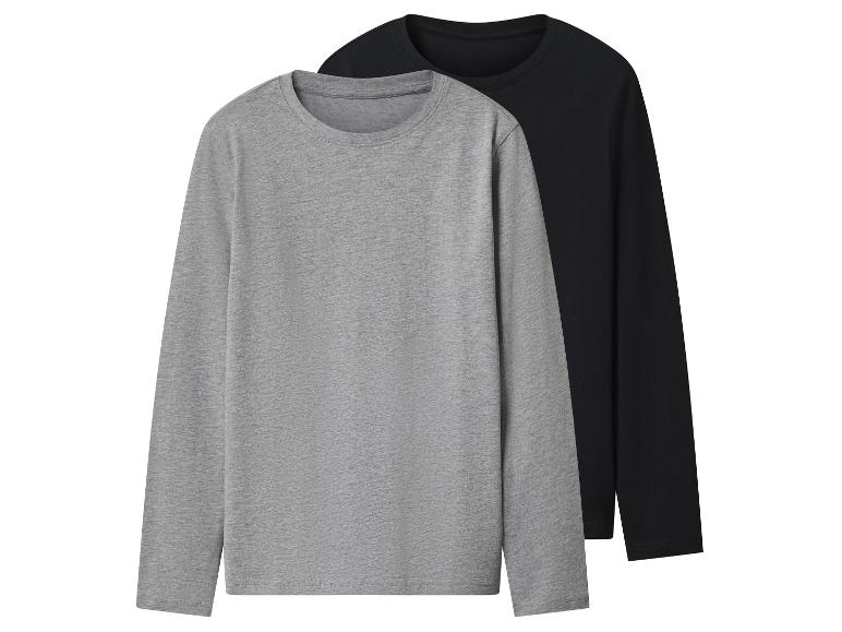 Twee longsleeve T-shirts, één grijs en één zwart.
