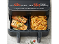 Heteluchtfriteuse met zalmfilet en friet, tot 40% sneller en 55% energiebesparing.