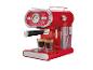 Rood espressomachine met twee glazen koffie