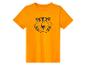 Een oranje T-shirt met een tijgerprint