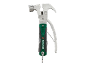 Multitool met hamer en tang op een zwarte achtergrond