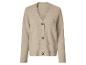 Beige gebreid vest met bruine knopen