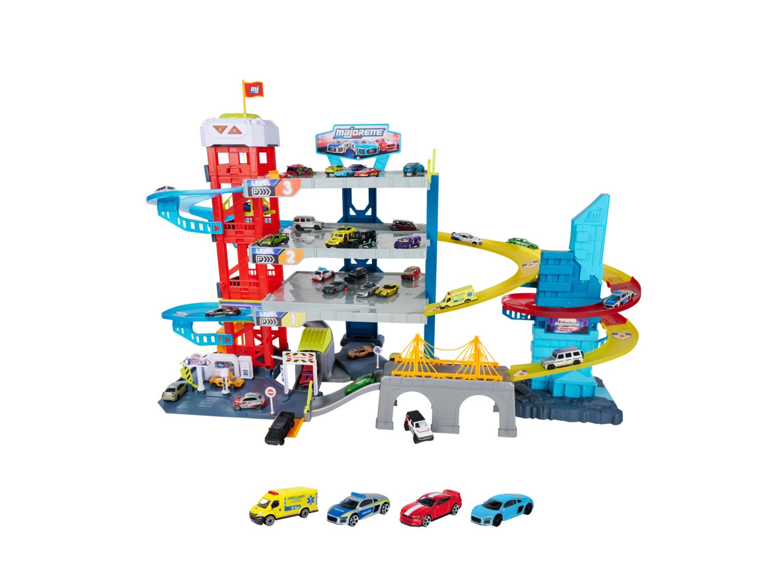 Speelgoed garage, incl. 4 voertuigen