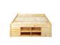 Grenen houten bedframe met geïntegreerde opbergruimte