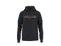 Donkerblauwe hoodie met een bruin gestreept tekstontwerp met 'PARKSIDE EST. 1996'.