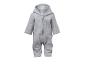 Lichtgrijze babyhoodie-jumpsuit met ritssluiting aan de voorkant