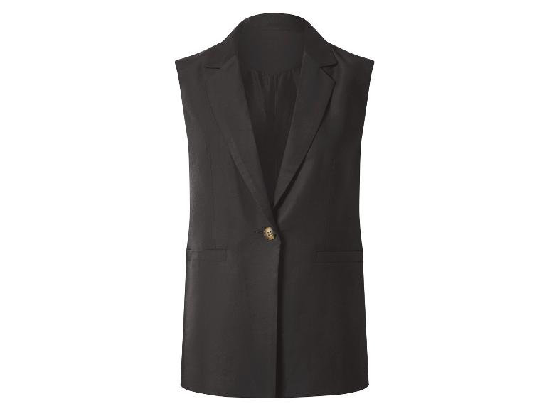 Mouwloze zwarte blazer met enkele knoopsluiting
