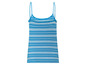 Een blauw-wit gestreept tanktop.