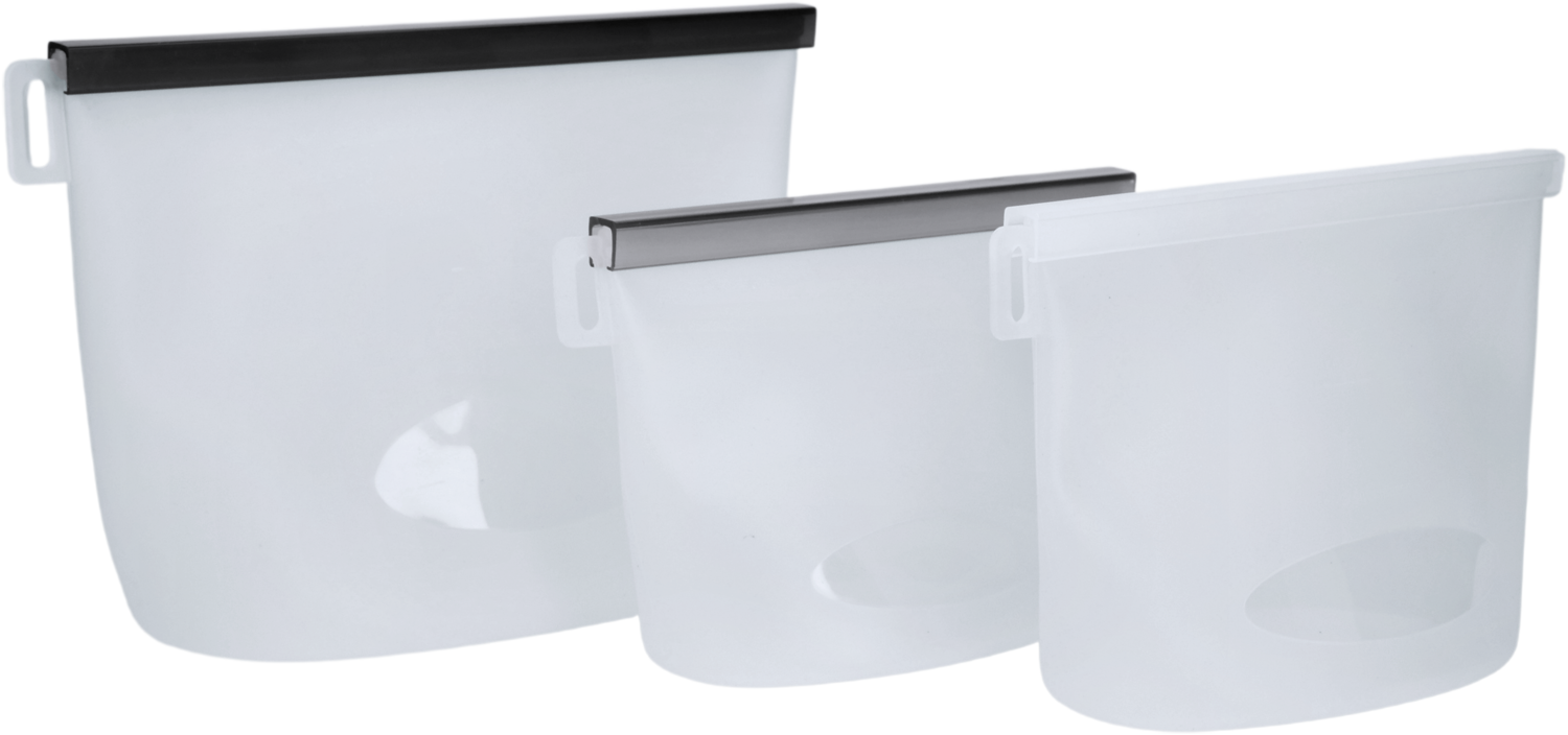 SILVERCREST Herbruikbare vershoudzakken, 3 stuks, siliconen