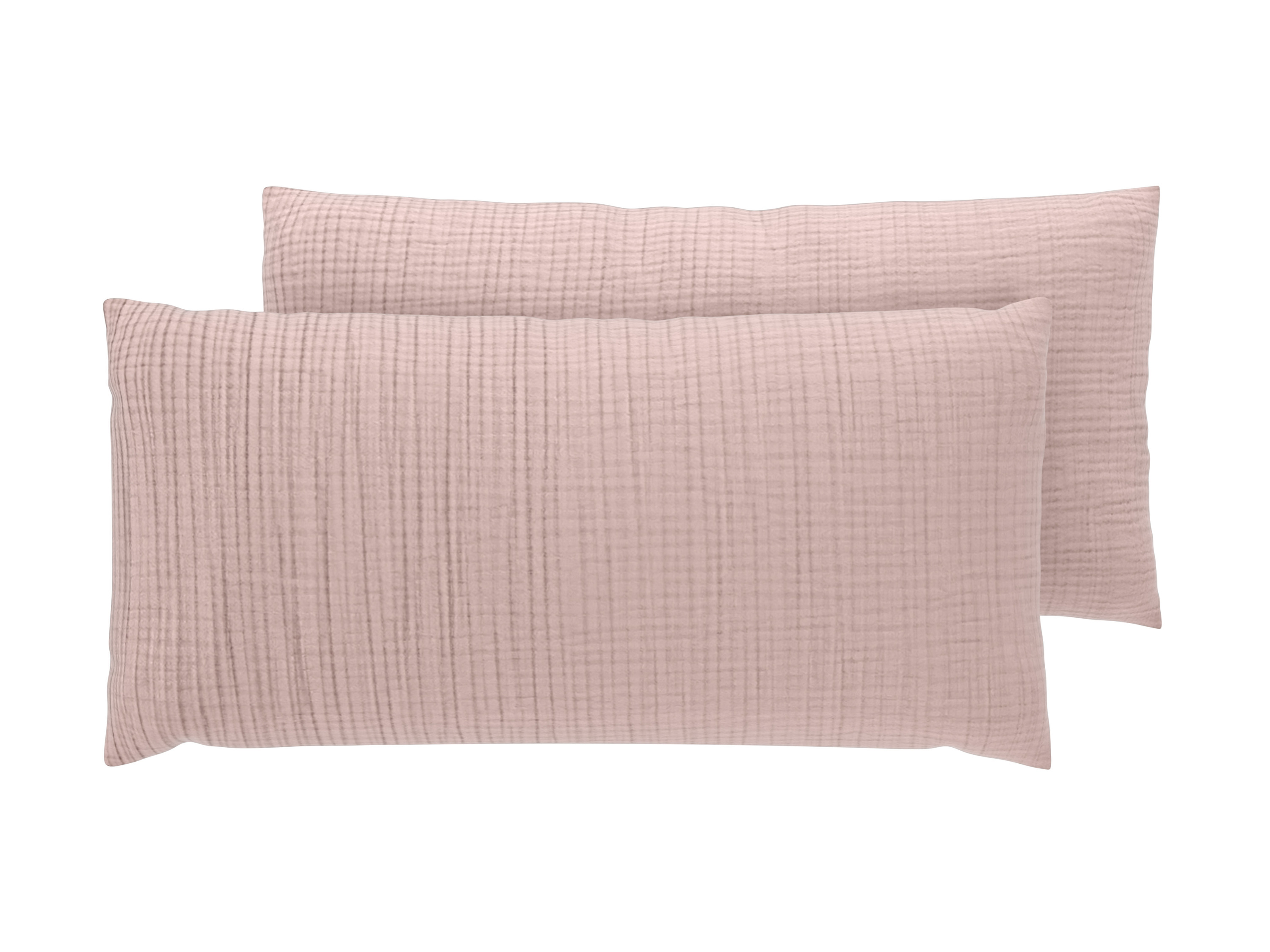 LIVARNO Set van 2 mousseline kussenslopen 40 x 80 cm (Rood)