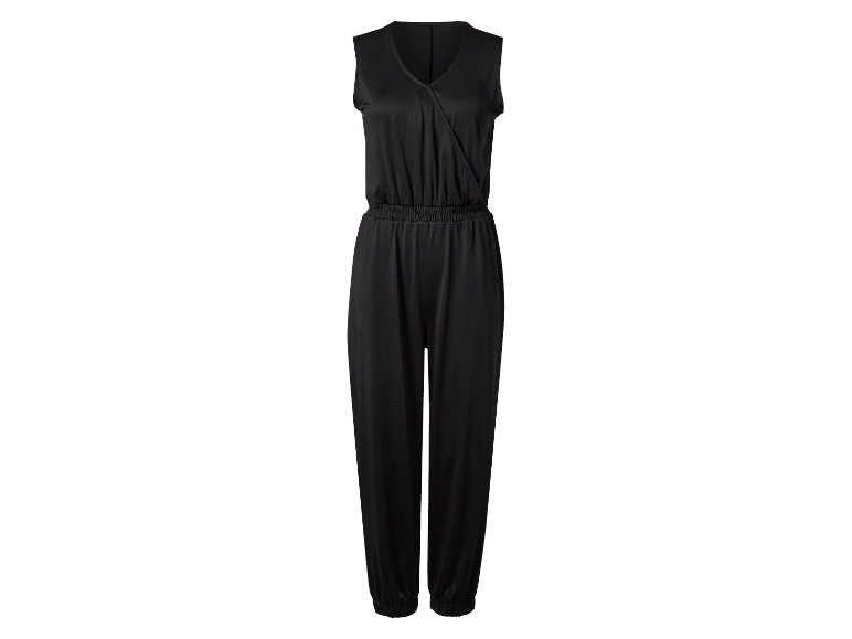 Zwarte mouwloze jumpsuit.